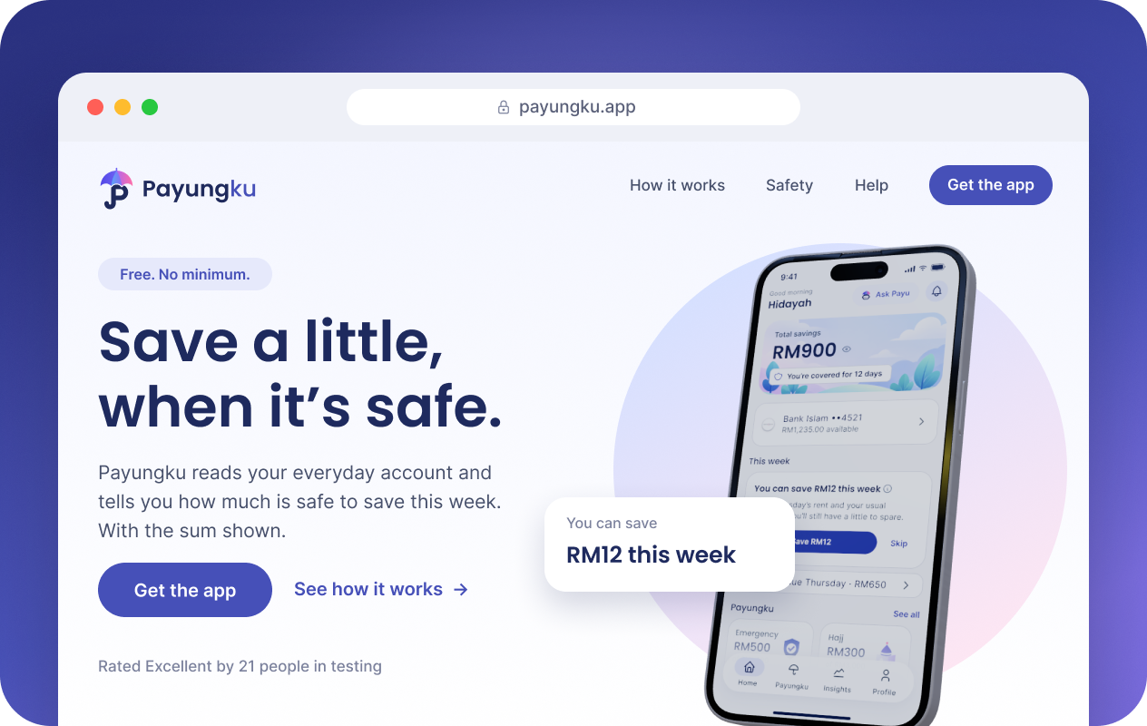 A Payungku landing page in a browser window